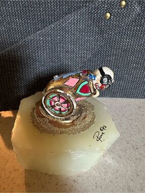 Hand-Painted Ron Lee  Clown Shot out of Cannon Figurine Granite marble signed